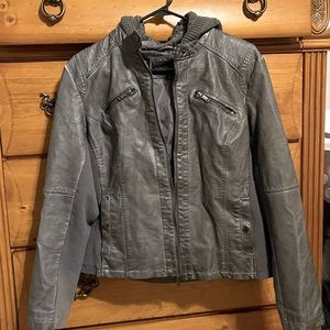 Grey Leather Jacket